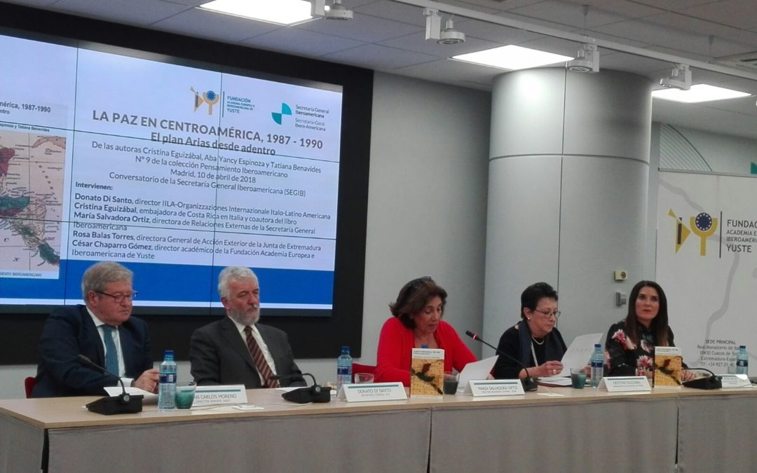 Presentación del libro ‘LA PAZ EN CENTROAMÉRICA, 1987-1990 El Plan Arias desde adentro’