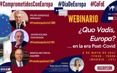 La Fundación Yuste reúne a Felipe González, Javier Solana y Marcelino Oreja para hablar sobre el futuro de Europa