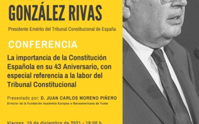 Conferencia de D. JUAN JOSÉ GONZÁLEZ RIVAS, Presidente Emérito del Tribunal Constitucional de España