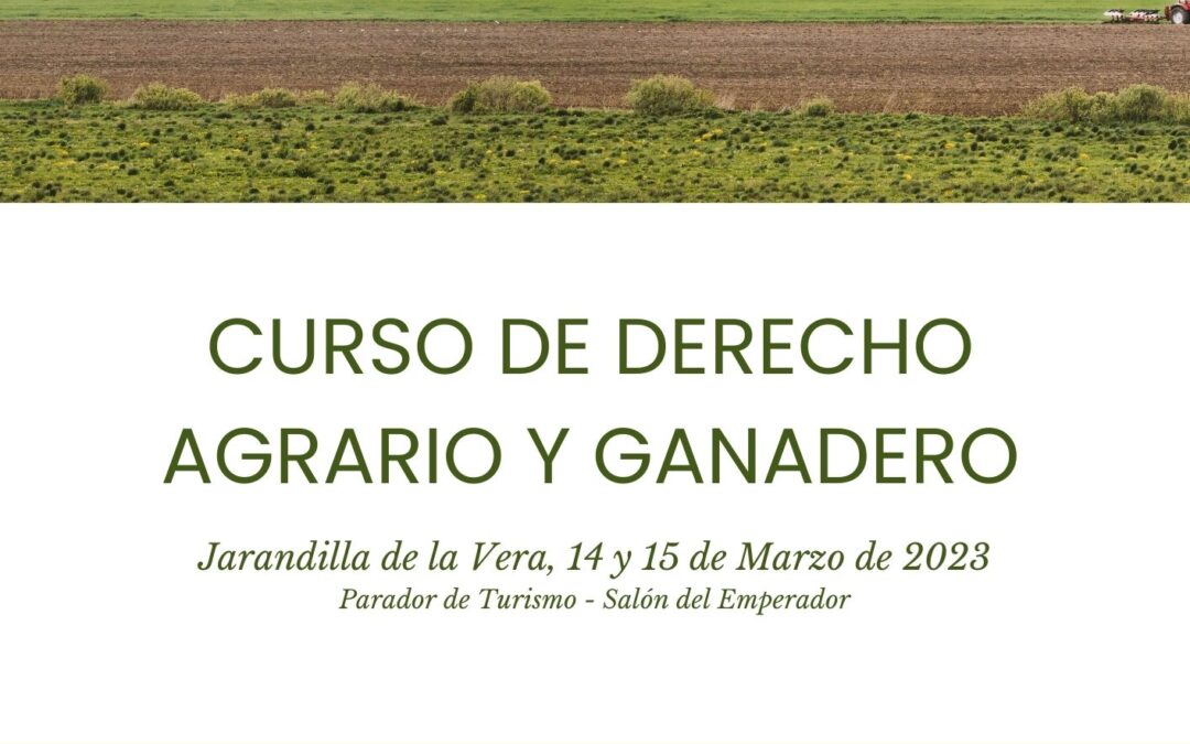 CURSO DE DERECHO AGRARIO Y GANADERO